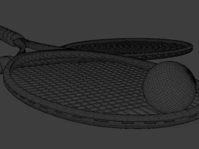 Tennis racket Low-poly 3D model