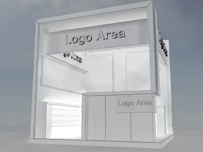 Booth Exhibition Stand a214 no hiseg 3D model