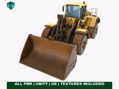 Dirty Mining Truck 02 Wheel Loader All PBR Unity UE Textures Low-poly 3D model