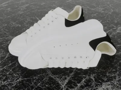ALEXANDER MCQUEEN 3D SHOES - WHITE Low-poly 3D model