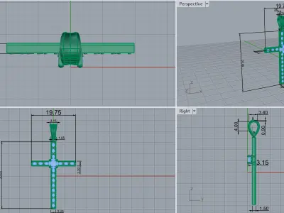 Cross Pendant 66915 3D print model