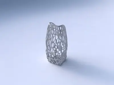 Vase arc rectangle with twisted organic lattice 3D print model