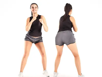 Woman boxing 33 Low-poly 3D model