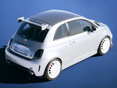 Abarth 695 Assetto Corse Evoluzione Trofeo 2014 Low-poly 3D model