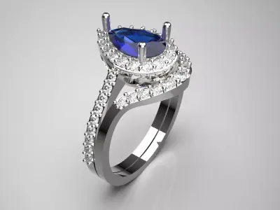 Magnificent Solitaire Engagement luxury STL 3D Ring wr0107 3D print model