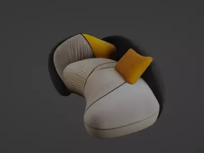 Modern Designer Sofa with Bold Textures and Colors   3D model