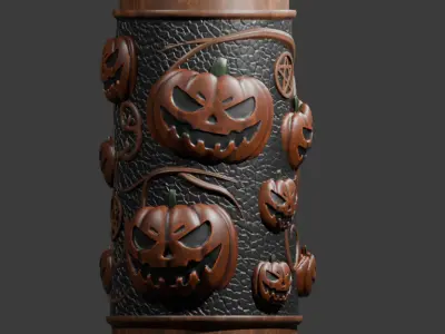 Halloween Can Holder Cup with Pumpkins 3D 3D print model
