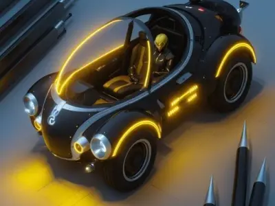 Neon Runner - Futuristic Cyberpunk Car 3D print model