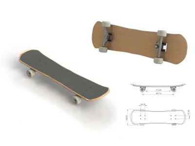 Skateboard 3D print model buy
