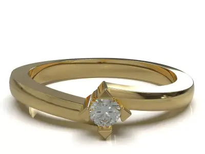 Solitaire ring  3D print model get
