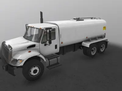 Tanker Truck International 7400 Low-poly 3D model
