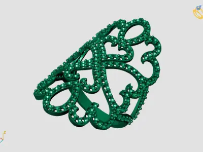 Vintage Womens Diamond Ring Women Rings 3dmodels 3D print model 3D print model buy