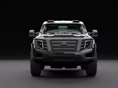 Nissan 4x4 Car Metallic Black Low-poly 3D model