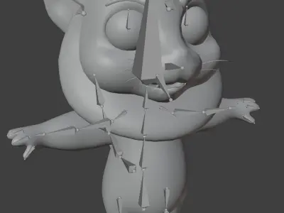 Cartoon White Lion Rigged 3D Model Low-poly 3D model