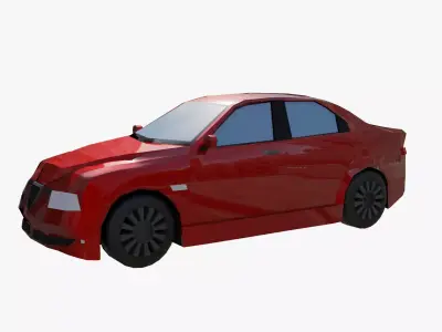 Red Car lowpoly Low-poly 3D model