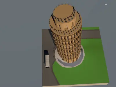 Menara Pisa Low-poly 3D model