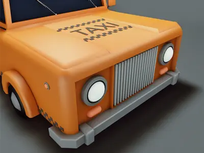 Low Poly Taxi car Low-poly 3D model