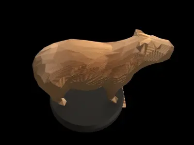 Parametric Capybara Low-poly 3D model