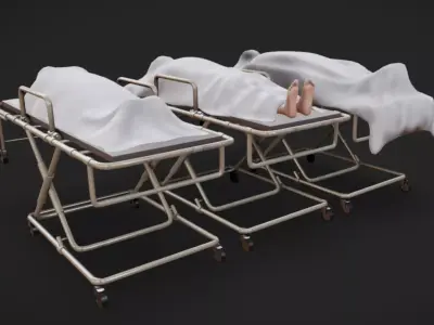 Morgue Assets Low-poly 3D model