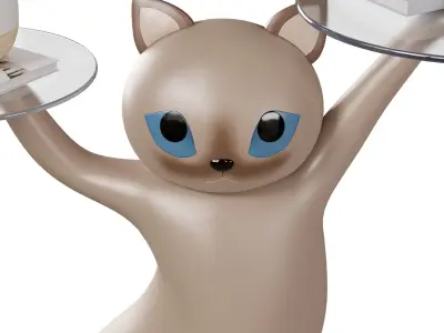 Lula Kitty Side Table with Aroma Diffusor Mcguigan 3D model