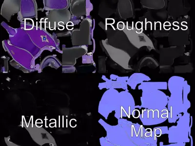 Purple Elegance Saddle model pack Low-poly 3D model