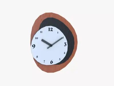 Wall Clock Low-poly 3D model 2