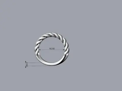  Cuban Chain Link Band Ring  3D print model