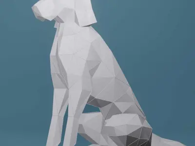 Dog Pointer Low-poly 3D model  3D model