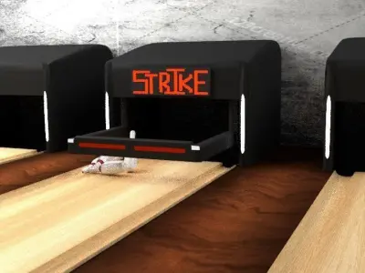 Bowling scene Fully Textured Animated  3D model