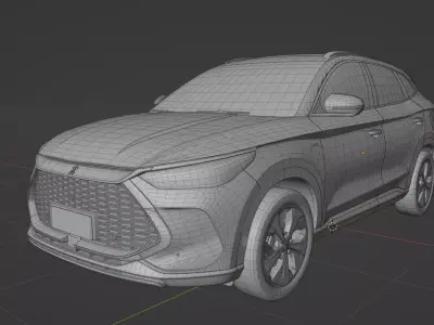 BYD Song Plus DM 2021  low poly 3D model