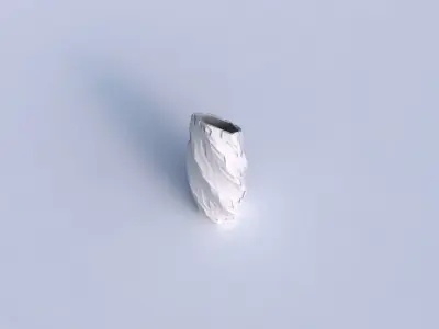 Vase twisted bent hexagon with cavities 3D print model