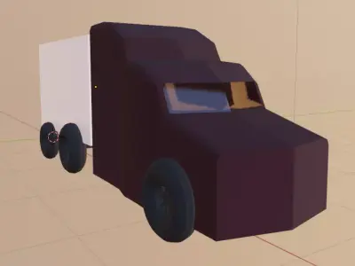 Low-poly truck semi Free 3D model