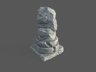 Low Poly Broken Column Low-poly 3D model