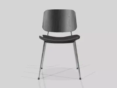 Soborg Metal Base-Model 3061-black lacquered and chrome Low-poly 3D model