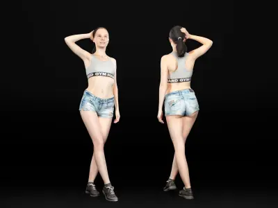 Female casual style 06 Low-poly 3D model