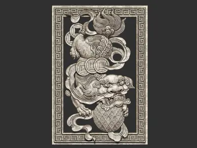 jumping lion 3D print model