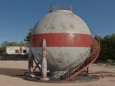 Sphere tank Low-poly 3D model
