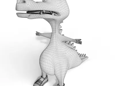 crocodile toon Low-poly 3D model