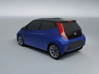 Toyota Aygo lowpoly 3D model Low-poly 3D model