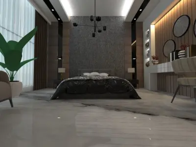 Luxury Bedroom Low-poly 3D model