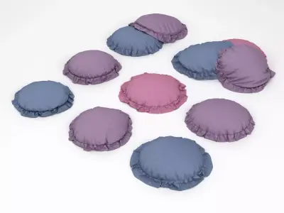 Round Cushion Pillows 3D model