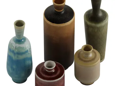 Ceramic Vases Set 3 by Berndt Friberg 3D model