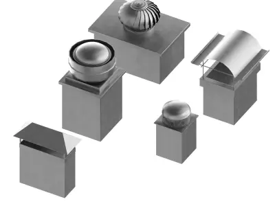 Chimney Ventilations Low-poly 3D model