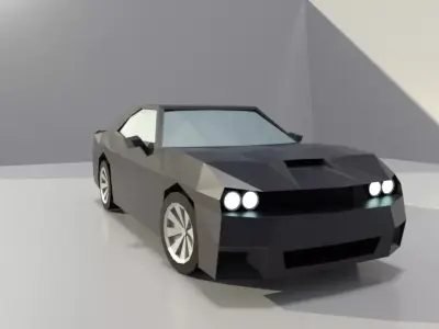 Dodge challenger low poly 3D model Low-poly 3D model