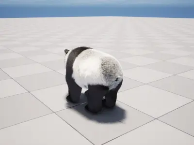 UE5 Giant Panda Rigged Fur Low-poly 3D model