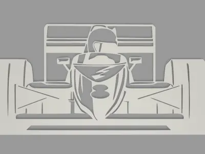FORMULA 1 CAR WALL DECO STL FILE 3D print model
