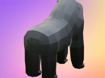 Low poly gorilla  Low-poly 3D model
