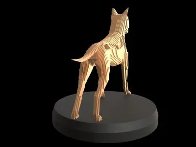 Parametric V German Boxer Low-poly 3D model