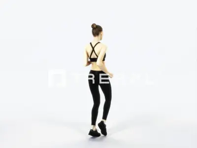 Beauty 03B Running Jogging Sports Woman Low-poly 3D model