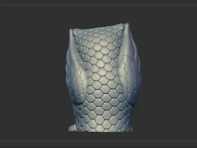 Mystical owl with closed ears 3D print model